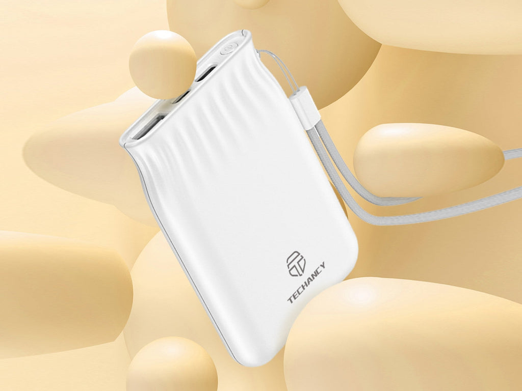 Techancy 6500mah Power Bank Branco TF2772，Carregamento De Telemóvel/Tablet Compatível Com 2A, Fonte De Alimentação Portátil